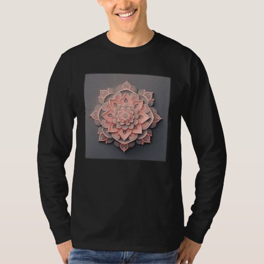 Cute Mandala Lotus Flower Illustration Unique Wome T-shirt (Voorkant)