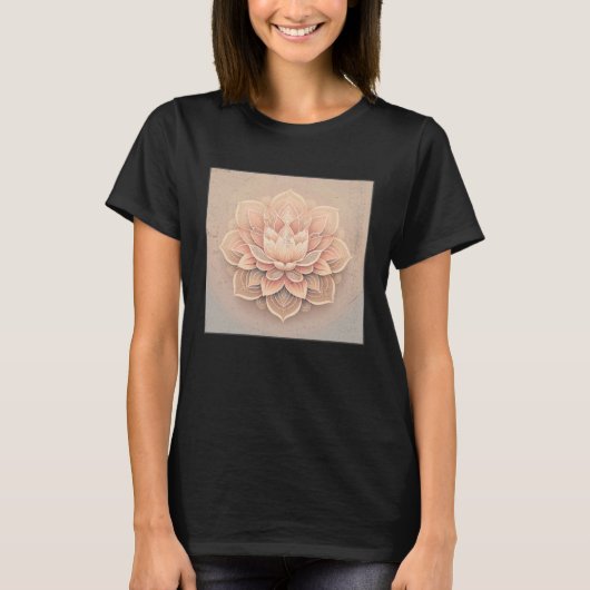 Cute Mandala Lotus Flower Illustration Unique Wome T-shirt (Voorkant)