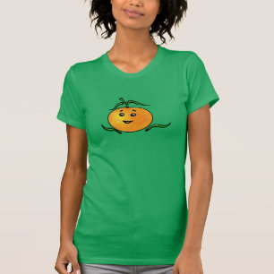 Cute Mandarin Oranje met glimlachend gezicht T-shirt