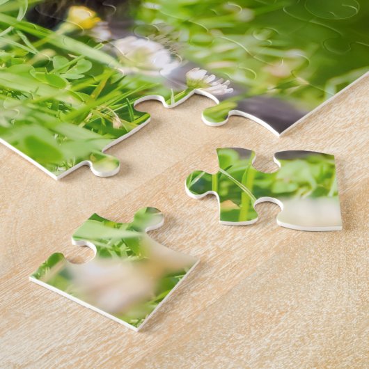 Cute Maneki Neko Cat Kitten Funny Beckoning Pose Legpuzzel (Zijkant)