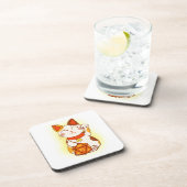 Cute Maneki Neko Fortune Kat Gamer Bier Onderzetter (Rechterzijde)