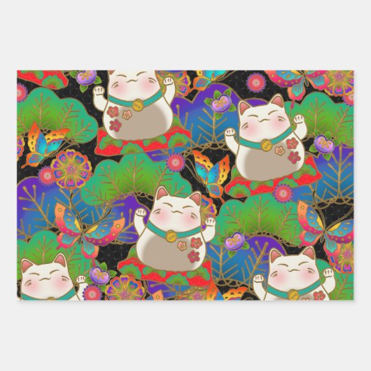 Cute maneki neko inpakpapier vel (Voorkant 3)