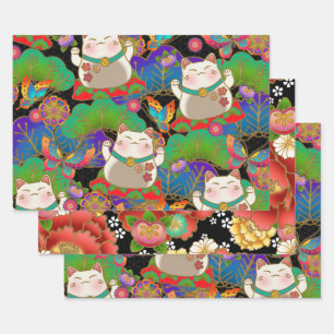 Cute maneki neko  inpakpapier vel