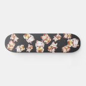 Cute Maneki Neko Japanese Lucky Cat Pattern Persoonlijk Skateboard (Horizontaal)