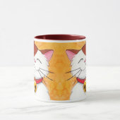 Cute Maneki Neko Lucky Calico Cat Mok (Midden)