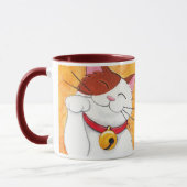 Cute Maneki Neko Lucky Calico Cat Mok (Links)