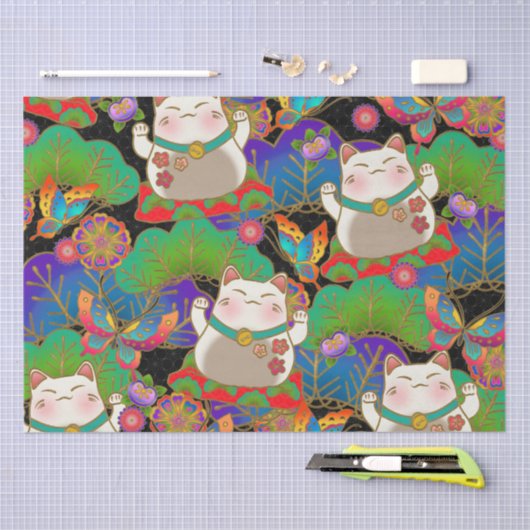 Cute maneki neko tissuepapier (Craft)