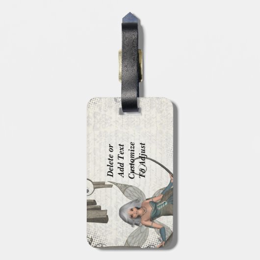 Cute manga fairy bagagelabel (Achterkant verticaal)