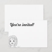 Cute manga-uitnodigingskaart kaart (Voorkant / Achterkant)