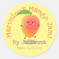 Cute mango jam verduurzamen het etiket van de cart