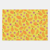 Cute mango-patroon en bloemen inpakpapier vel (Voorkant 2)