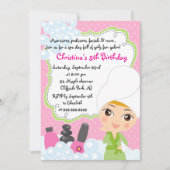 Cute Manicure Spa Birthday Party Invitation Kaart (Voorkant)