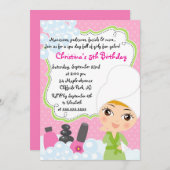 Cute Manicure Spa Birthday Party Invitation Kaart (Voorkant / Achterkant)