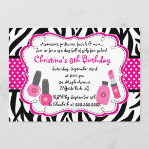 Cute Manicure Spa Birthday Party Invitation Kaart