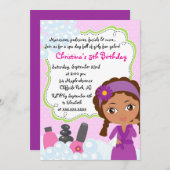 Cute Manicure Spa Birthday Party Invitation Kaart (Voorkant / Achterkant)