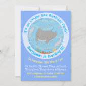 Cute manta ray and dolphins cartoon kaart (Voorkant)