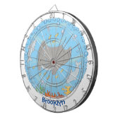 Cute manta ray en bubbles cartoon illustratie dartbord (Voorkant Rechts)