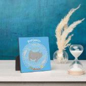 Cute manta ray en bubbles cartoon illustratie fotoplaat (Insitu)