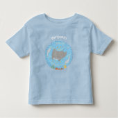 Cute manta ray en bubbles cartoon illustratie kinder shirts (Voorkant)
