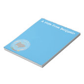 Cute manta ray en bubbles cartoon illustratie notitieblok (Linkerzijde)