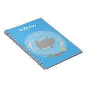 Cute manta ray en bubbles cartoon illustratie notitieboek (Rechterzijde)