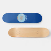 Cute manta ray en bubbles cartoon illustratie persoonlijk skateboard (Horizontaal)
