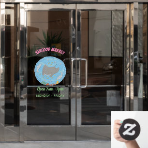 Cute manta ray en bubbles cartoon illustratie raamsticker