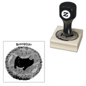 Cute manta ray en bubbles cartoon illustratie rubberstempel (Gestempeld)