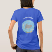 Cute manta ray en bubbles cartoon illustratie t-shirt (Achterkant)