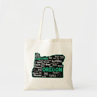 Cute map of Oregon, Portland, Salem, Eugene Tote Bag