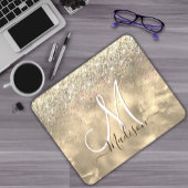 Cute marble art goudfaux glitter monogram muismat