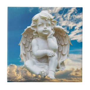 Cute Marble Baby Angel Tile Tegeltje
