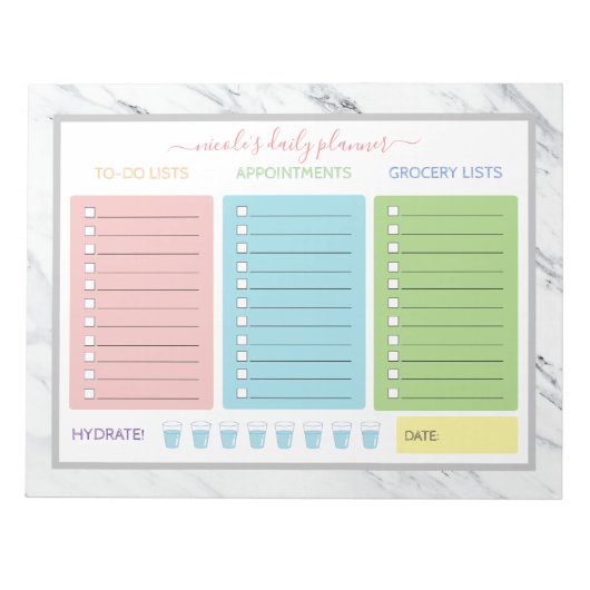 Cute Marble Daily Planner Notitieblok (Voorkant)