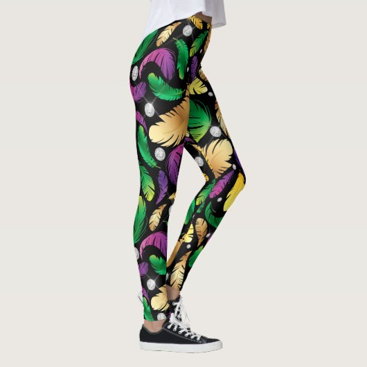 Cute Mardi Gra patroon betegeld Leggings (Rechts)