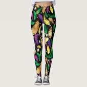 Cute Mardi Gra patroon betegeld Leggings (Voorkant)