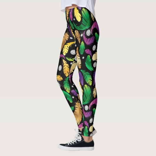 Cute Mardi Gra patroon betegeld Leggings (Links)