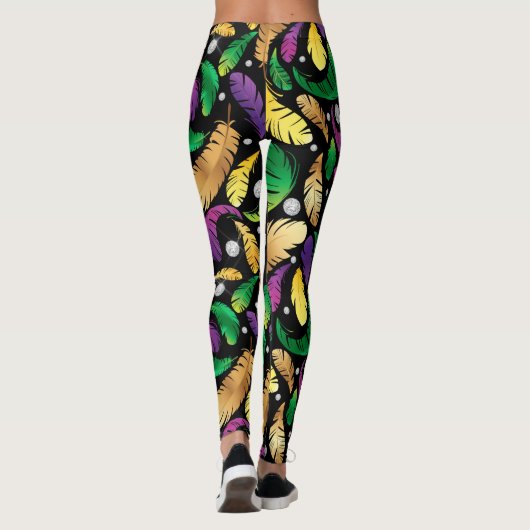 Cute Mardi Gra patroon betegeld Leggings (Achterkant)