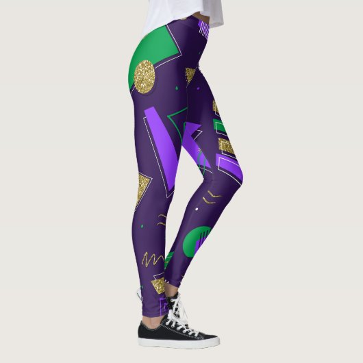 Cute Mardi Gra patroon Leggings (Rechts)