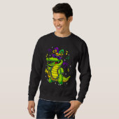 Cute Mardi Gras Alligator for Kids or Adults Trui (Voorkant volledig)