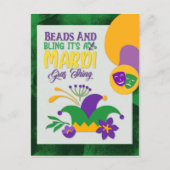 Cute Mardi Gras Beads en Bling Briefkaart (Voorkant)