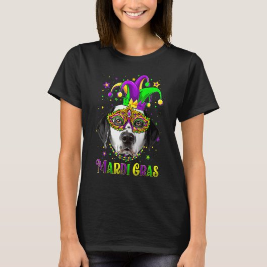 Cute Mardi Gras Carnival Dalmatian Dog Mardi Gras T-shirt (Voorkant)