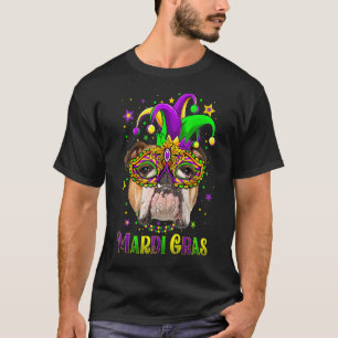 Cute Mardi Gras Carnival English Bulldog Dog Mardi T-shirt