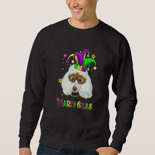 Cute Mardi Gras Carnival Poodle Dog Mardi Gras Trui (Voorkant)