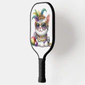 CUTE MARDI GRAS DRESSED KITTY CAT PICKLEBALL PADDLE (Links)
