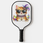 CUTE MARDI GRAS DRESSED KITTY CAT PICKLEBALL PADDLE (Achterkant)