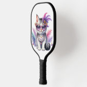 CUTE MARDI GRAS DRESSED KITTY CAT PICKLEBALL PADDLE (Links)
