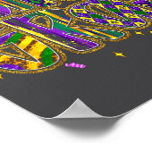 Cute Mardi Gras Fat Coquette Bow Tuesday Kids Girl Poster (Hoek)