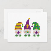 Cute Mardi Gras Gnome Feestdagenkaart (Voorkant / Achterkant)