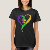 Cute Mardi Gras Heart Funny Fleur-De-Lis Mardi Gra T-shirt (Voorkant)