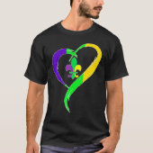 Cute Mardi Gras Heart Funny Fleur-De-Lis Mardi Gra T-shirt (Voorkant)
